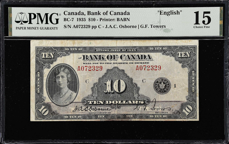 CANADA. Lot of (2). Bank of Canada. 10 Dollars, 1935. BC-7. PMG Choice Fine 15....