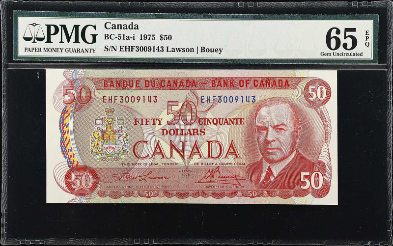 CANADA. Bank of Canada. 50 Dollars, 1975. BC-51a-i. PMG Gem Uncirculated 65 EPQ....