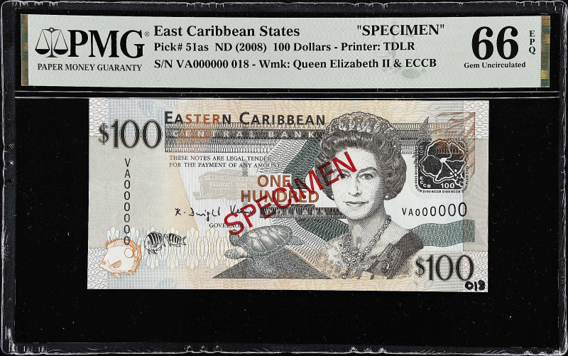 EAST CARIBBEAN STATES. Eastern Caribbean Central Bank. 100 Dollars, ND (2008). P...