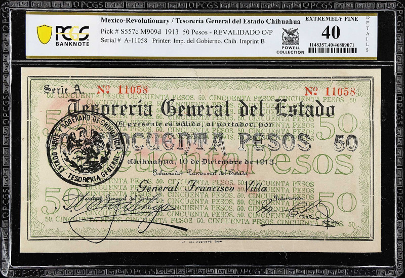 MEXICO--REVOLUTIONARY. Tesoreria General del Estado Chihuahua. 50 Pesos, 1913. P...