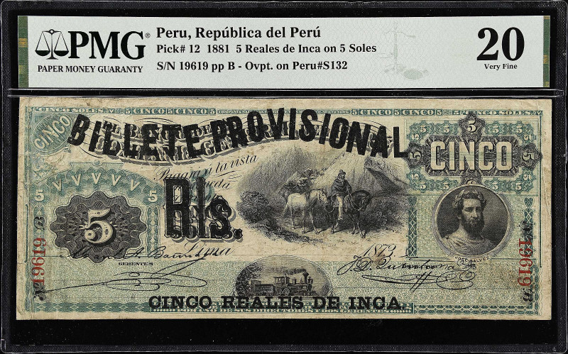 PERU. Republica del Peru. 5 Reales de Inca on 5 Soles, 1881. P-12. PMG Very Fine...