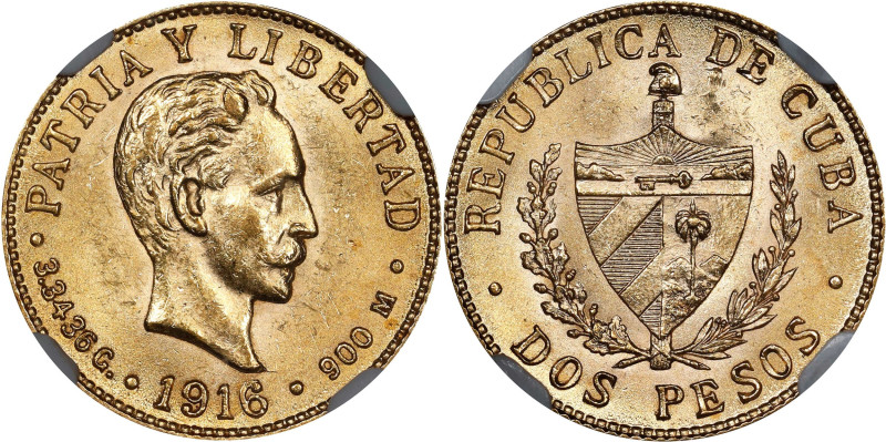 CUBA. 2 Pesos, 1916. Philadelphia Mint. NGC MS-62.
Fr-6; KM-17.

Estimate: $2...