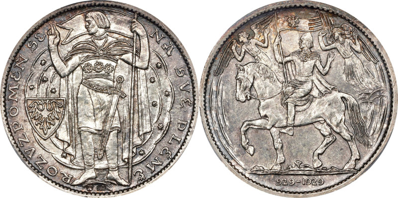 CZECHOSLOVAKIA. Silver Medallic 5 Ducats, 1929. Kremnica Mint. PCGS MS-65.
KMX-...