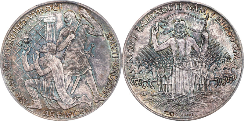 CZECHOSLOVAKIA. Silver Medallic 3 Ducats, ND (1929). Kremnica Mint. PCGS MS-65....