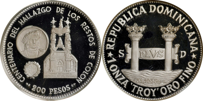 DOMINICAN REPUBLIC. Silver Off-Metal Medallic 200 Pesos Piefort, ND (1977). Swit...