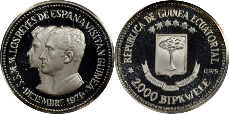 EQUATORIAL GUINEA. Silver 2000 Bipkwele Piefort, "80" (1980). Madrid Mint. PCGS ...