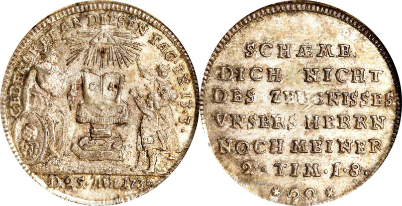 GERMANY. Augsburg. Silver Ducat Pattern, 1730. ANACS AU-58.
KM-Pn13.
From the ...