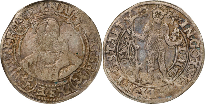 GERMANY. Brunswick-Luneburg: Wolfenbuttel. 1/2 Taler, "48" (1548). Goslar Mint. ...