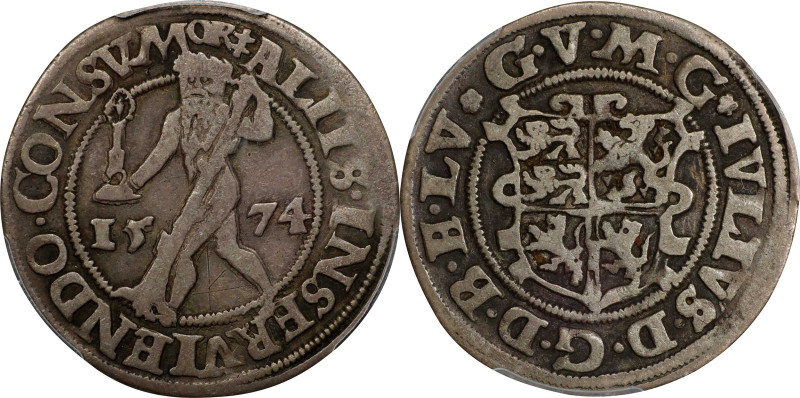 GERMANY. Brunswick-Luneburg: Wolfenbuttel. 1/4 "Light" Taler, 1574. Goslar Mint....