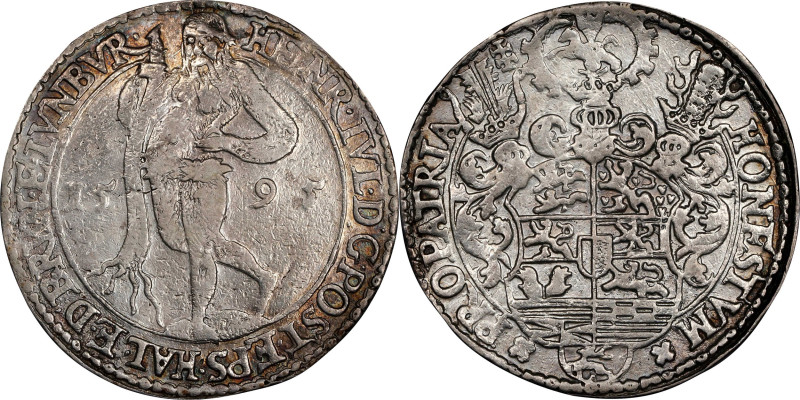 GERMANY. Brunswick-Luneburg: Wolfenbuttel. Taler, 1598. Goslar Mint. Heinrich Ju...