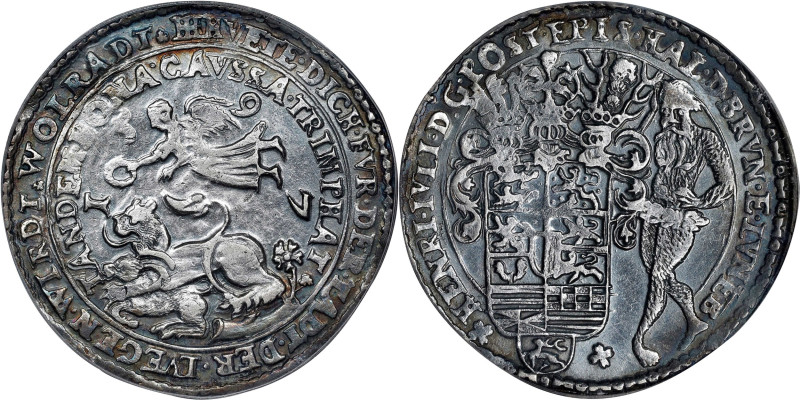 GERMANY. Brunswick-Luneburg: Wolfenbuttel. "Falsehood" Taler, 1597. Goslar Mint....