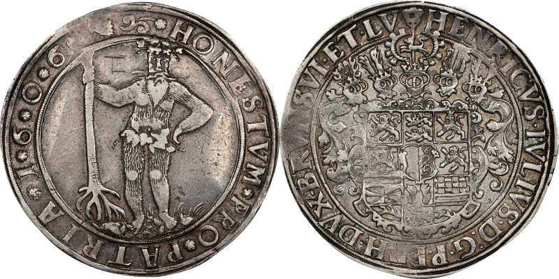 GERMANY. Brunswick-Luneburg: Wolfenbuttel. Taler, 1606. Zellerfeld Mint. Heinric...