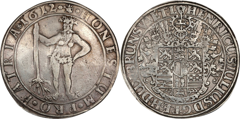 GERMANY. Brunswick-Luneburg: Wolfenbuttel. Taler, 1612. Zellerfeld Mint. Heinric...