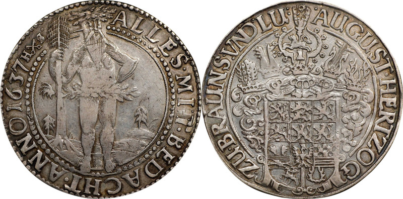 GERMANY. Brunswick-Luneburg: Brunswick. Taler, 1637-HS. Zellerfeld Mint. August ...