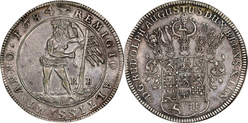 GERMANY. Brunswick-Luneburg: Brunswick. Taler, 1684-RB. Zellerfeld Mint. Rudolph...