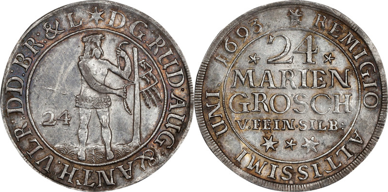 GERMANY. Brunswick-Luneburg: Brunswick. 24 Mariengroschen, 1693. Zellerfeld Mint...