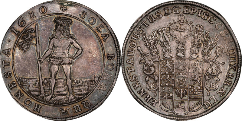 GERMANY. Brunswick-Luneburg: Calenberg. Taler, 1680-RB. Zellerfeld Mint. Ernst A...