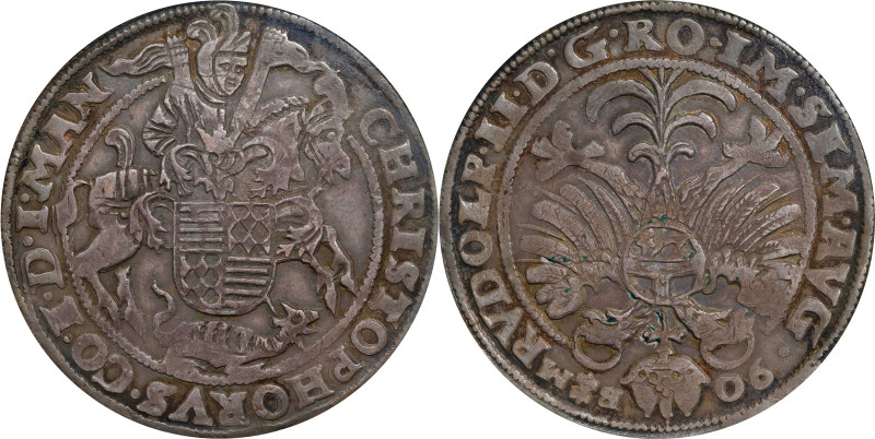 GERMANY. Mansfeld-Schraplau. Taler, 1590-BM. Christopher II. PCGS AU-53.
Dav-95...