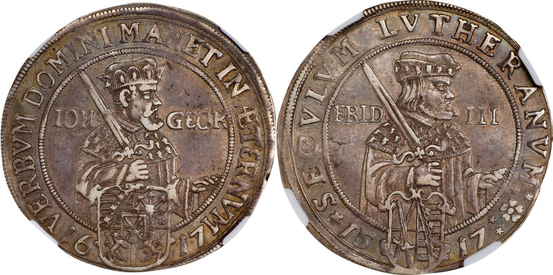 GERMANY. Saxony. 1/2 Taler, 1617. Johann Georg I. NGC EF-45.
KM-101.
From the ...