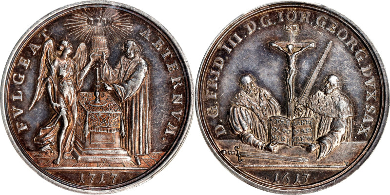 GERMANY. Medallic Issues. Saxony. 200th Anniversary of the Reformation Silver Me...