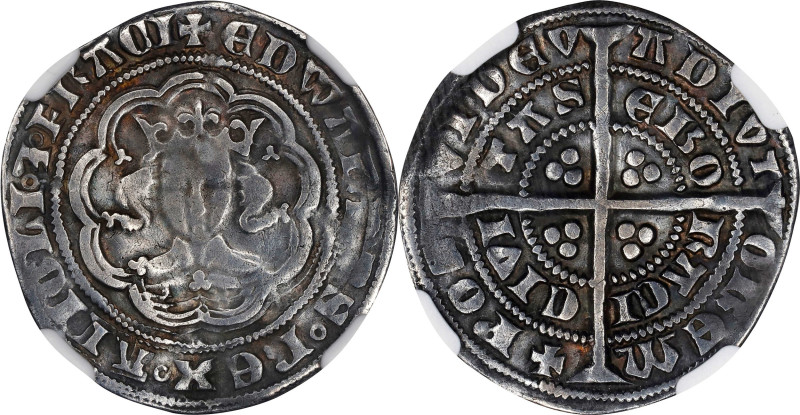 GREAT BRITAIN. 1/2 Groat, ND (1354-56). York Mint. Edward III. NGC VF-30.
S-158...