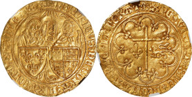 GREAT BRITAIN. Anglo-Gallic. Salut D'or, ND (1422-53). Rouen Mint; mm: leopard passant. Henri VI (as King of England & France). NGC AU Details.
Fr-30...