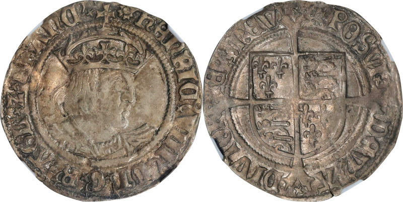 GREAT BRITAIN. Groat (4 Pence), ND (1526-44). London Mint; mm: Rose. Henry VIII....