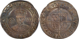 GREAT BRITAIN. Shilling, ND (1551-53). London Mint; mm: Tun. Edward VI. PCGS EF-40.
S-2482; N-1937. Third period, fine silver issue. Obverse: Crowned...