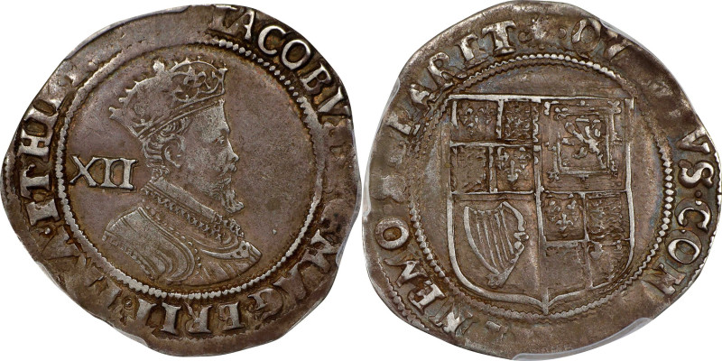 GREAT BRITAIN. Shilling, ND (1606-07). London Mint; mm: Escallop. James I. PCGS ...