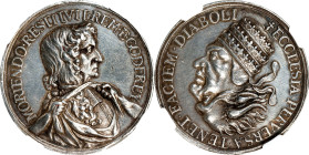 GREAT BRITAIN. Murder of Sir Edmundbury Godfrey Silver Medal, 1678. NGC AU Details--Surface Hairlines.
MI-578/250; Eimer-259. Struck to commemorate t...