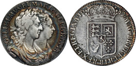 GREAT BRITAIN. 1/2 Crown, 1689 Year PRIMO. London Mint. William and Mary. PCGS Genuine--Cleaned, VF Details.
S-3434; KM-472.1. First Shield variety....