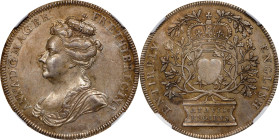 GREAT BRITAIN. Queen Anne Accession Silver Medal, ND (1702). NGC AU-58.
Eimer-388; MI-227.1. By J. Crocker. Obverse. Queen Anne Bust left; Reverse: E...