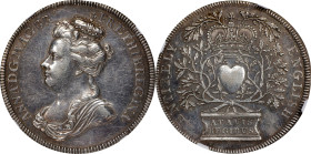 GREAT BRITAIN. Queen Anne Accession Silver Medal, ND (1702). NGC AU Details--Surface Hairlines.
Eimer-388; MI-227.1. By J. Crocker. Obverse. Queen An...