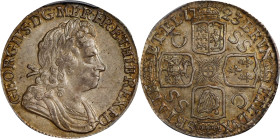 GREAT BRITAIN. Shilling, 1723. London Mint. George I. PCGS MS-62.
S-3647; KM-539.3. First Bust variety with South Sea Company (SSC) on reverse.

Es...