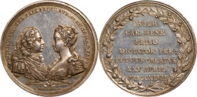 GREAT BRITAIN. Appointment of William IV of Orange as Stadtholder Silver Medal, 1747. NGC MS-62.
MI-627-314. By M. Holtzhey. Diameter: 45mm. Obverse:...