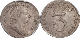 GREAT BRITAIN. 3 Pence, 1762. London Mint. George III. PCGS MS-62.
S-3753; KM-591; ESC-2254.

Estimate: $150