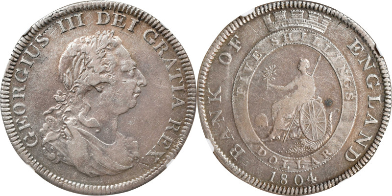 GREAT BRITAIN. Bank Dollar (5 Shillings), 1804. Soho (Birmingham) Mint. George I...