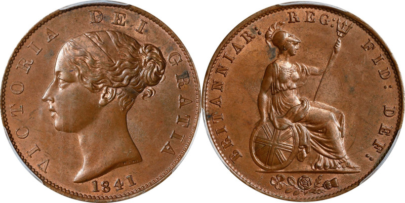 GREAT BRITAIN. 1/2 Penny, 1841. London Mint. Victoria. PCGS MS-64 Brown.
S-3949...