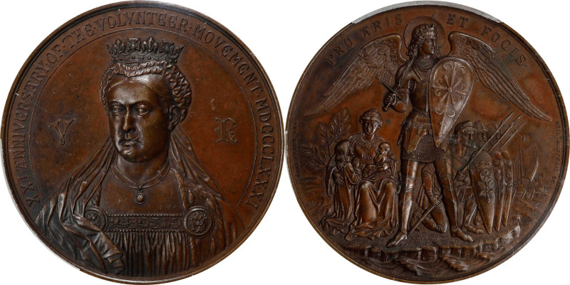 GREAT BRITAIN. Victoria/21st Anniversary of the Volunteer Movement Bronze Medal,...