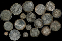 GREAT BRITAIN. Group of Silver Denominations (19 Pieces). 16th-20th Century. Average Grade: VERY FINE.
A large assortment of crown and minor sized co...