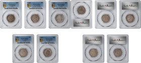 GREAT BRITAIN. Quintet of Shillings (5 Pieces), 1879-1915. London Mint. All PCGS Certified.
1) 1879. Victoria. PCGS AU-55. S-3907; KM-734.4. 2) 1887....