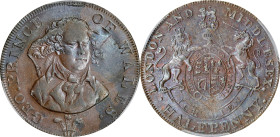 GREAT BRITAIN. Trade Tokens. Middlesex. National. Copper 1/2 Penny Token, ND (ca. 1790). PCGS MS-63 Brown.
DH-952A.

Estimate: $60.00- $100.00