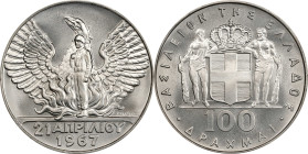 GREECE. 100 Drachmai, "1967" (1970). Kremnica Mint. Constantine II. PCGS MS-68.
KM-94.

Estimate: $75.00- $150.00