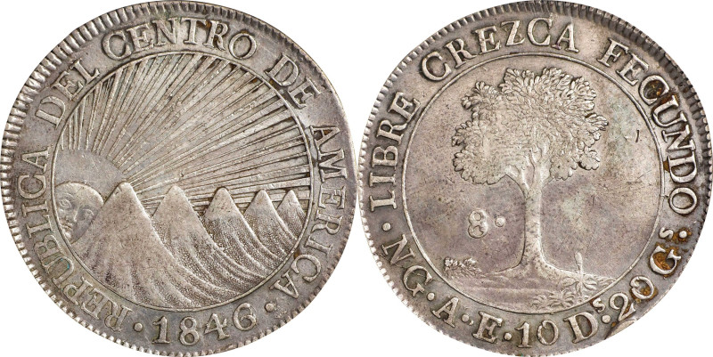 GUATEMALA. Central American Republic. 8 Reales, 1846/2-NG AE/MA. Nueva Guatemala...