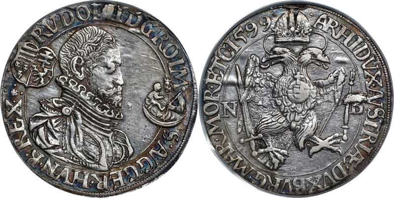 HUNGARY. Taler, 1599-NB. Nagybanya Mint. Rudolph II. PCGS Genuine--Mount Removed...