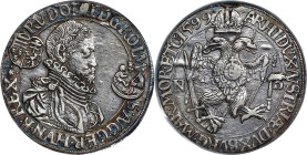 HUNGARY. Taler, 1599-NB. Nagybanya Mint. Rudolph II. PCGS Genuine--Mount Removed, AU Details.
Dav-8069; KM-MB297.
From the Collection of Richard Eva...