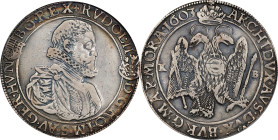 HUNGARY. Taler, 1603-KB. Kremnica Mint. Rudolph II. PCGS Genuine--Cleaned, VF Details.
Dav-3013; KM-Unlisted.
From the Collection of Richard Evans N...