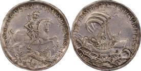 HUNGARY. St. George/Christ & Apostles Silver Medallic 2 Talers, ND (ca. 18th Century). PCGS Genuine--Mounts Removed, EF Details.
Hu-Pr-155. Diameter:...