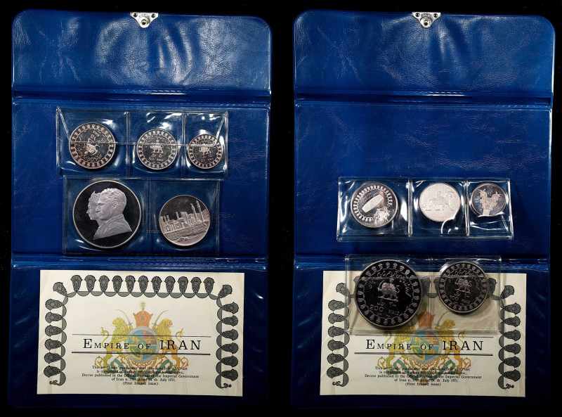 IRAN. Silver Proof Set (5 Pieces), SH 1350/1971. Ottawa Mint. Muhammad Reza Pahl...