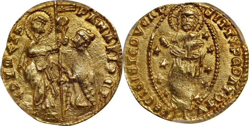 ITALY. Venice. Ducat (Zecchino), ND (1457-62). Pasquale Malipiero. PCGS AU-58.
...